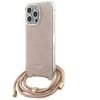 Dėklas Guess GUHCP15LHC4SEP iPhone 15 Pro 6.1" rožinė pink hardcase Crossbody Cord 4G Print