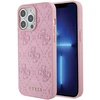 Apple iPhone 15 Pro Guess Hardcase Leather 4G Stamped (GUHCP15LP4EPMP) dėklas telefonui rožinės spalvos