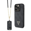 Dėklas GUESS GUHCP15XP4TDSCPK IPHONE 15 PRO MAX 6.7 "Juodas/Juodas HARDCASE CROSSBODY 4G METAL LOGO