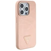 Dėklas GUESS GUHCP15XPCRTHCP IPHONE 15 PRO MAX Rožinis/Rožinis HARDCASE CROCO TRIANGLE METAL LOGO