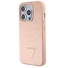 Dėklas GUESS GUHCP15XPCRTHCP IPHONE 15 PRO MAX Rožinis/Rožinis HARDCASE CROCO TRIANGLE METAL LOGO
