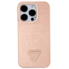 Dėklas GUESS GUHCP15XPCRTHCP IPHONE 15 PRO MAX Rožinis/Rožinis HARDCASE CROCO TRIANGLE METAL LOGO