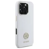 Guess GUHCP16LM4DGPH Apple iPhone 16 Pro 6.3" dėklas telefonui baltos spalvos Silikoninis Logo Strass 4G