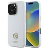 Guess GUHCP16LM4DGPH Apple iPhone 16 Pro 6.3" dėklas telefonui baltos spalvos Silikoninis Logo Strass 4G