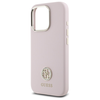 Guess GUHCP16LM4DGPP Apple iPhone 16 Pro 6.3" dėklas telefonui rožinės spalvos Silikoninis Logo Strass 4G