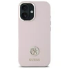 Guess GUHCP16SM4DGPP Apple iPhone 16 6.1" dėklas telefonui rožinės spalvos Silikoninis Logo Strass 4G