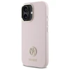 Guess GUHCP16SM4DGPP Apple iPhone 16 6.1" dėklas telefonui rožinės spalvos Silikoninis Logo Strass 4G