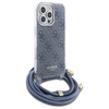 Guess GUHCP16XHC4SEB Apple iPhone 16 Pro Max 6.9" dėklas telefonui mėlynos spalvos Crossbody Cord 4G Print