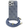 Guess GUHCP16XHC4SEB Apple iPhone 16 Pro Max 6.9" dėklas telefonui mėlynos spalvos Crossbody Cord 4G Print