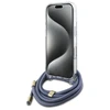 Guess GUHCP16XHC4SEB Apple iPhone 16 Pro Max 6.9" dėklas telefonui mėlynos spalvos Crossbody Cord 4G Print