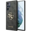Guess PU 4G Metal Logo dėklas skirtas Samsung Galaxy S23 Ultra pilkos spalvos