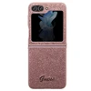 Samsung Galaxy Z Flip 5 Guess Dėklas Glitter Script (GUHCZF5HGGSHP) rožinės spalvos