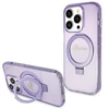 Dėklas Guess GUHMP14LHRSGSU iPhone 14 Pro 6.1" violetinė violetinė hardcase Ring Stand Script Glitter MagSafe