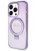 Dėklas Guess GUHMP14LHRSGSU iPhone 14 Pro 6.1" violetinė violetinė hardcase Ring Stand Script Glitter MagSafe
