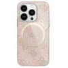 Guess GUHMP16LH4PYEEP Apple iPhone 16 Pro 6.3″ rožinės spalvos kietas dėklas IML Peony On 4G Background MagSafe