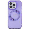 Guess IML Flowers Wreath MagSafe Apple iPhone 16 Pro - dėklas teleofnui violetinės spalvos