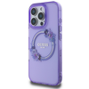 Guess IML Flowers Wreath MagSafe Apple iPhone 16 Pro - dėklas teleofnui violetinės spalvos