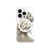 Dėklas Guess Liquid Glitter Flower MagSafe Apple iPhone 16 Pro Case - rusvai gelsvas