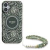 Guess GUHMP16SHCPOFPA Apple iPhone 16 6.1" dėklas telefonui žalios spalvos hardcase IML Flowers Allover Electro With Pearl Strap MagSafe