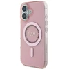 Guess GUHMP16SPFTDTEP Apple iPhone 16 6.1″ rožinės spalvos kietas dėklas IML Rhinestones MagSafe