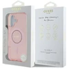 Guess GUHMP16SPFTDTEP Apple iPhone 16 6.1″ rožinės spalvos kietas dėklas IML Rhinestones MagSafe