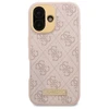 Guess 4G Logo Plate MagSafe Apple iPhone 16 Case - dėklas telefonui rožinės spalvos
