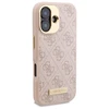 Guess 4G Logo Plate MagSafe Apple iPhone 16 Case - dėklas telefonui rožinės spalvos