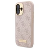 Guess 4G Logo Plate MagSafe Apple iPhone 16 Case - dėklas telefonui rožinės spalvos