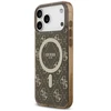 GUESS dėklas, skirtas IPHONE 17 Pro, suderinamas su „MagSafe GUHMP17LH4DTEW“ (IML 4G fonas), ruda