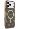GUESS dėklas, skirtas IPHONE 17 Pro, suderinamas su „MagSafe GUHMP17LH4DTEW“ (IML 4G fonas), ruda
