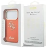 Guess IML 4G Script Metal Logo telefono dėklas iPhone 17 Pro oranžinis