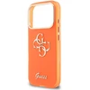 Guess IML 4G Script Metal Logo telefono dėklas iPhone 17 Pro oranžinis