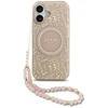 Dėklas Guess IML Flowers Electro Pearl Strap MagSafe – Case Apple iPhone 17 pink