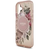 Guess IML Flowers virvelė MagSafe dėklas skirtas Apple iPhone 17 rožinės spalvos