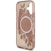 Guess IML Flowers virvelė MagSafe dėklas skirtas Apple iPhone 17 rožinės spalvos