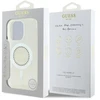Guess GUHMP16LPFTDTEH Apple iPhone 16 Pro 6.3″ baltos spalvos kietas dėklas IML Rhinestones MagSafe