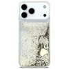 Guess Liq dėklas. Glitter 4 Charms skirtas Apple iPhone 17 Pro Max aukso spalvos