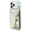 Guess Liq dėklas. Glitter 4 Charms skirtas Apple iPhone 17 Pro Max aukso spalvos