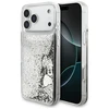 Guess Liq. Glitter Charms dėklas skirtas Apple iPhone 17 Pro Max sidabro spalvos