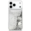 Guess Liq. Glitter Charms dėklas skirtas Apple iPhone 17 Pro Max sidabro spalvos