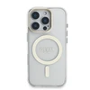 „Guess“ PC/TPU galvanizuoto stovo kameros rėmelis „MagSafe“ dėklas su keičiamais fonais, skirtas „Apple iPhone 16 Pro“