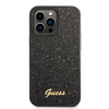 Dėklas Guess PC/TPU Glitter Flakes Metal Logo Case skirta iPhone 14 Pro Max, juodas