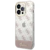 Dėklas Guess GUHCP14LHG4MHP iPhone 14 Pro 6,1 colio eilučių / rožinės spalvos kietojo dėklo 4G šablono scenarijus