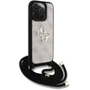 Guess PU 4G Metal Logo Crossbody Strap dėklas skirtas Apple iPhone 15 Pro Max rožinės spalvos