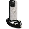 Guess PU 4G Metal Logo Crossbody Strap dėklas skirtas Apple iPhone 16 Pro Max rožinės spalvos