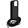 Guess PU 4G Metal Logo Crossbody Strap dėklas skirtas Apple iPhone 16 Pro Max rožinės spalvos