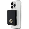 Guess Powerbank indukcinis 15W GUPBM5AL4DMK 5000mAh juodos spalvos MagSafe 4G Strassed Metal Logo
