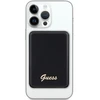 Guess Powerbank indukcinis 15W GUPBM5ALGSGK 5000mAh juodos spalvos MagSafe Metal Script Logo