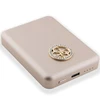 Guess Powerbank indukcinis 5W GUPBM3AL4DMD 3000mAh aukso spalvos MagSafe 4G Strassed Metal Logo