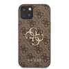 Guess PU 4G metalinis logotipo dėklas, skirtas iPhone 13 Brown
